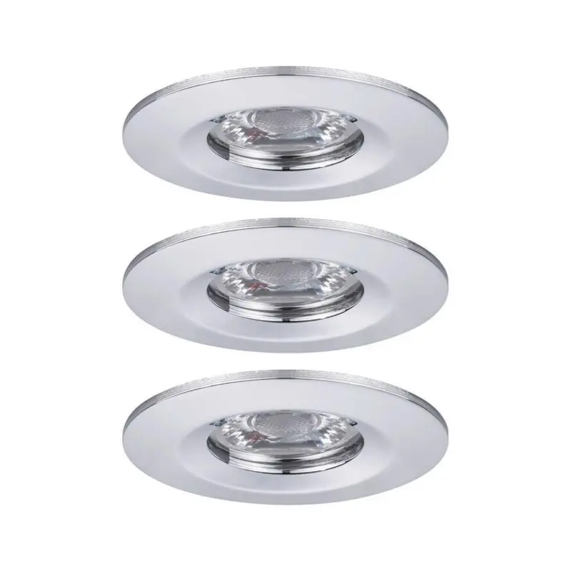 LED-Deckenleuchte &Oslash; 6,5 cm 3er-Set Alufarben rund