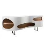 M&ouml;belix SIDEBOARD Wei&szlig; HG/Walnussfarben B: 200cm