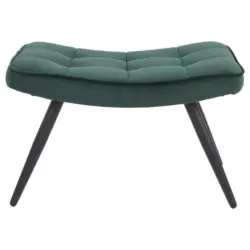 Hocker Uta Samt/Metall Gr&uuml;n Sitz gepolstert H: 39 cm