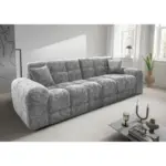 M&ouml;belix VIERSITZER-SOFA Bosco, Silberfarben B: 300 cm