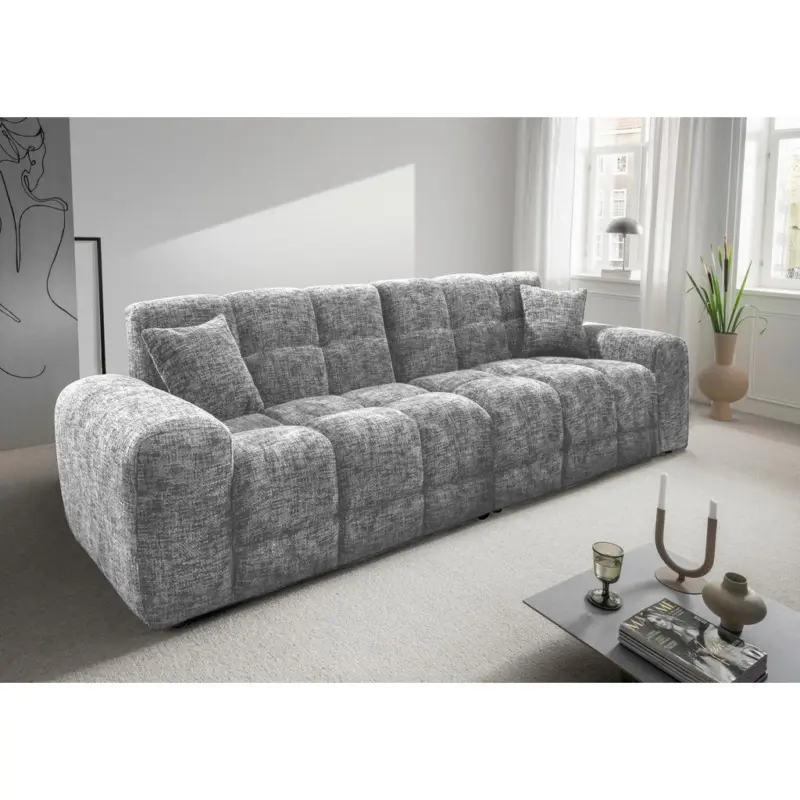 VIERSITZER-SOFA Bosco, Silberfarben B: 300 cm