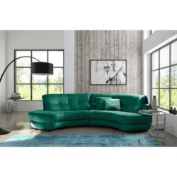 Ecksofa Bretania Dunkelgr&uuml;n, S: 113x300 cm