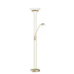 M&ouml;belix LED-Stehlampe Pool dimmbar Messingfarben mit Leselampe