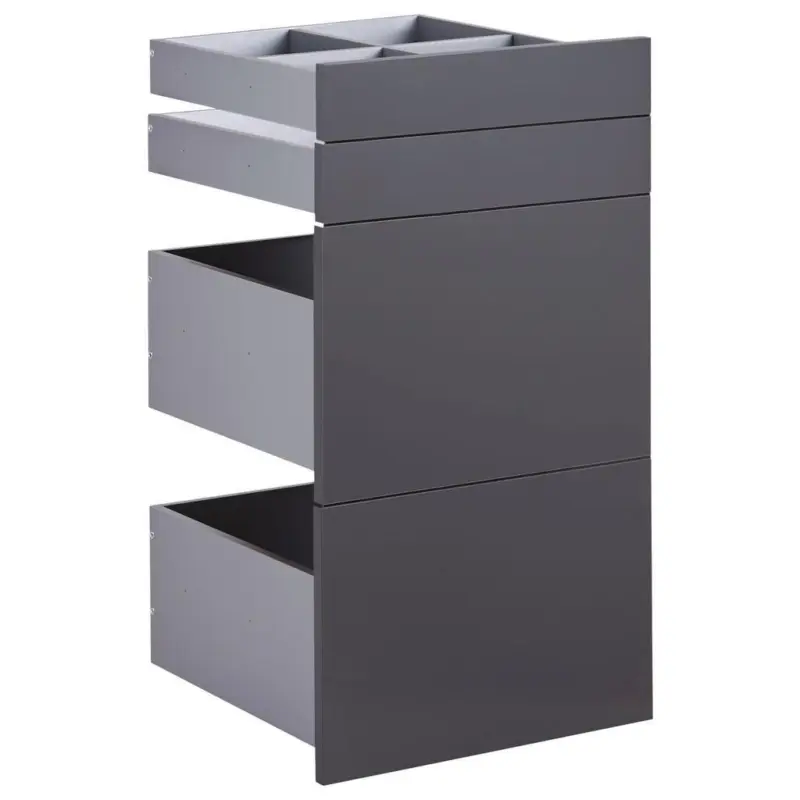Schubladeneinsatz Unit Anthrazit B: 45,3 cm 4 F&auml;cher
