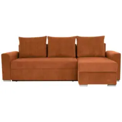 Ecksofa Diever Rostfarben S: 239x141 cm