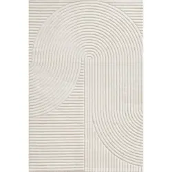 Webteppich beige/Creme Elio 140x200 cm Jute