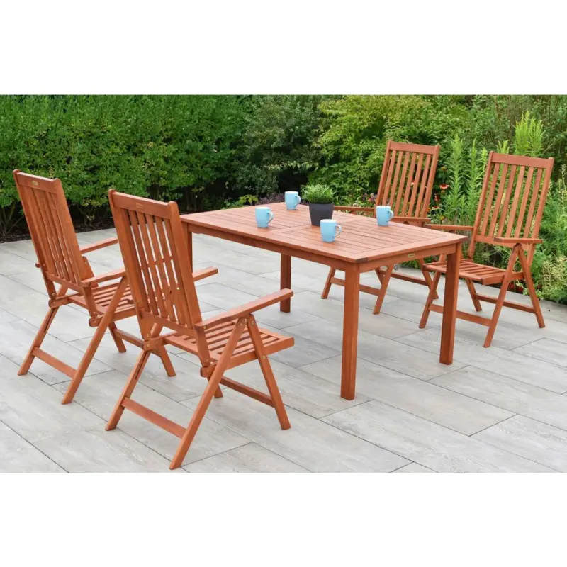 Gartentischgruppe Vitoria 5--Teilig. aus Holz