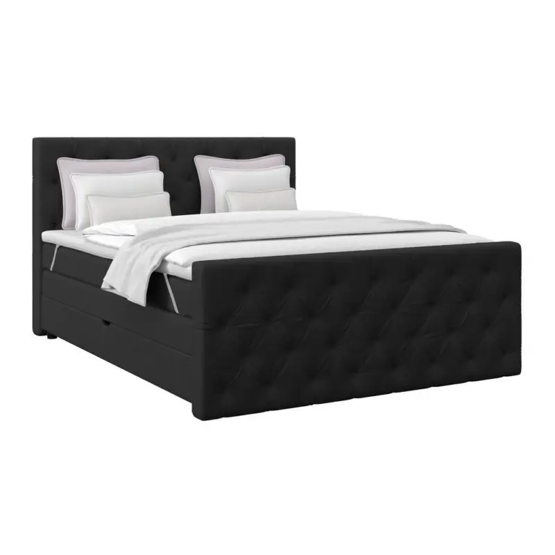 Boxspringbett ELIO Schwarz 180x200 cm H3