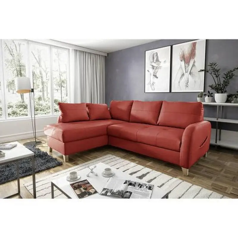 Ecksofa Compact Rot B: 168x227 cm