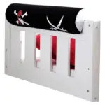 M&ouml;belix KINDER-NACKENROLLE SCHWARZ/WEI&szlig;, PIRAT L: 79CM