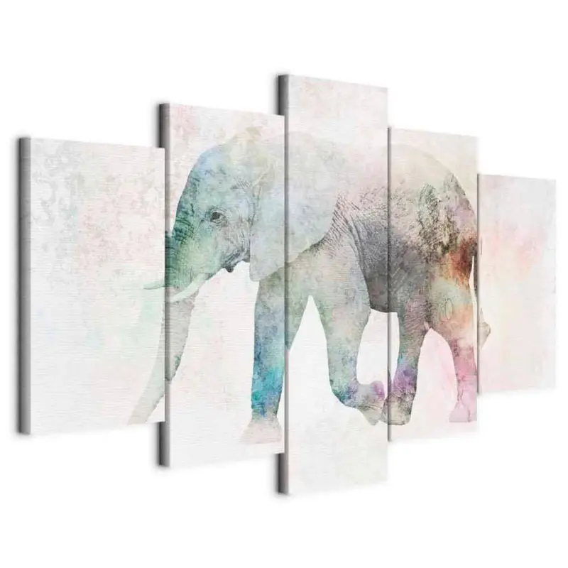 Leinwandbild Elephant Multicolor B: 100 cm