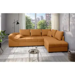 ECKSCHLAFSOFA Alvito Goldfarben S: 298x202cm