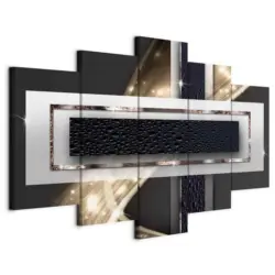Leinwandbild Night Strom Schwarz Goldfarben B: 200 cm