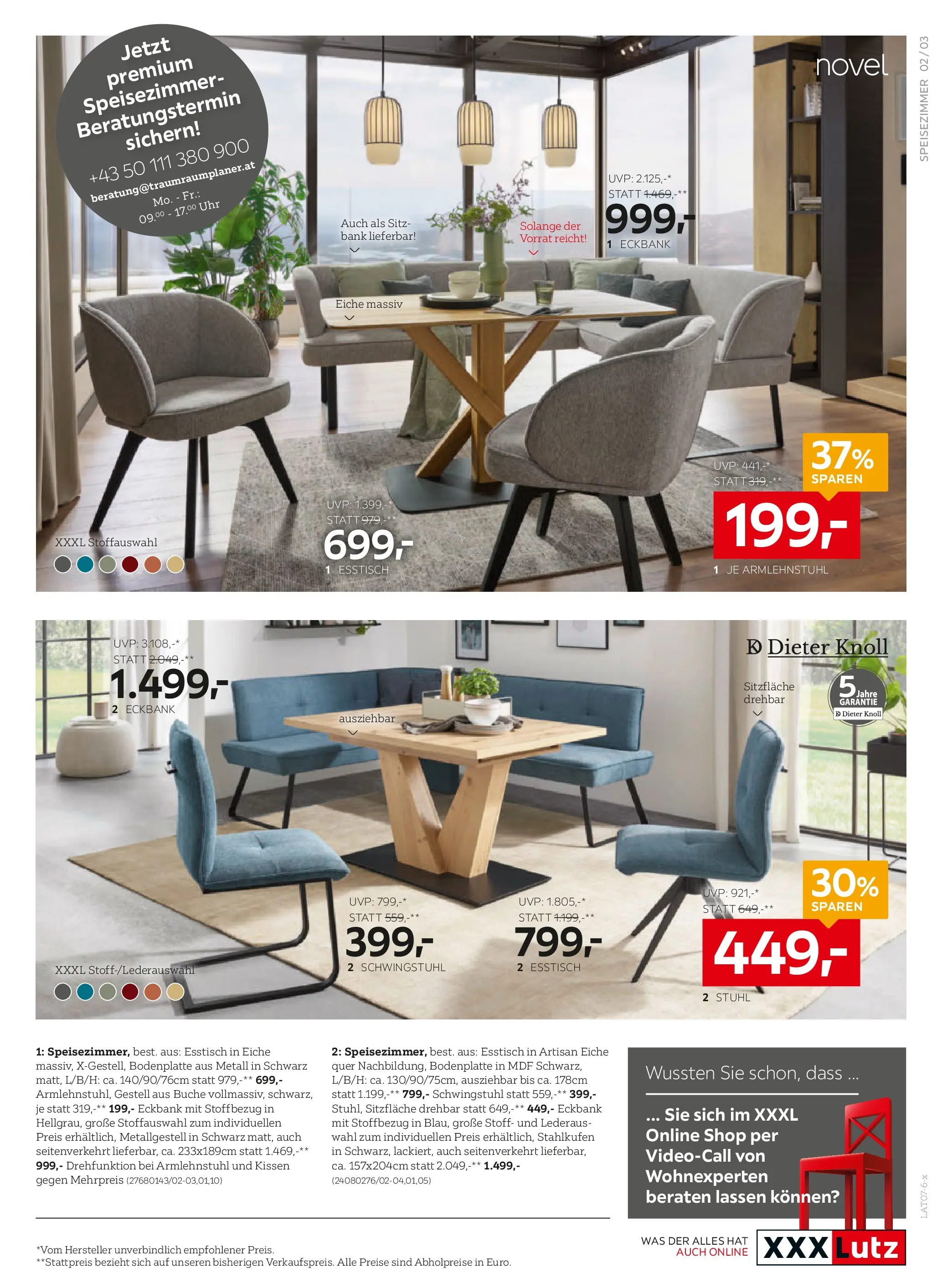 XXXLutz 2+1 gratis auf viele stühlen von 16.06.2026 - Aktuelle Angebote | Seite: 3 | Produkte: Uhr, Kissen, Stuhl