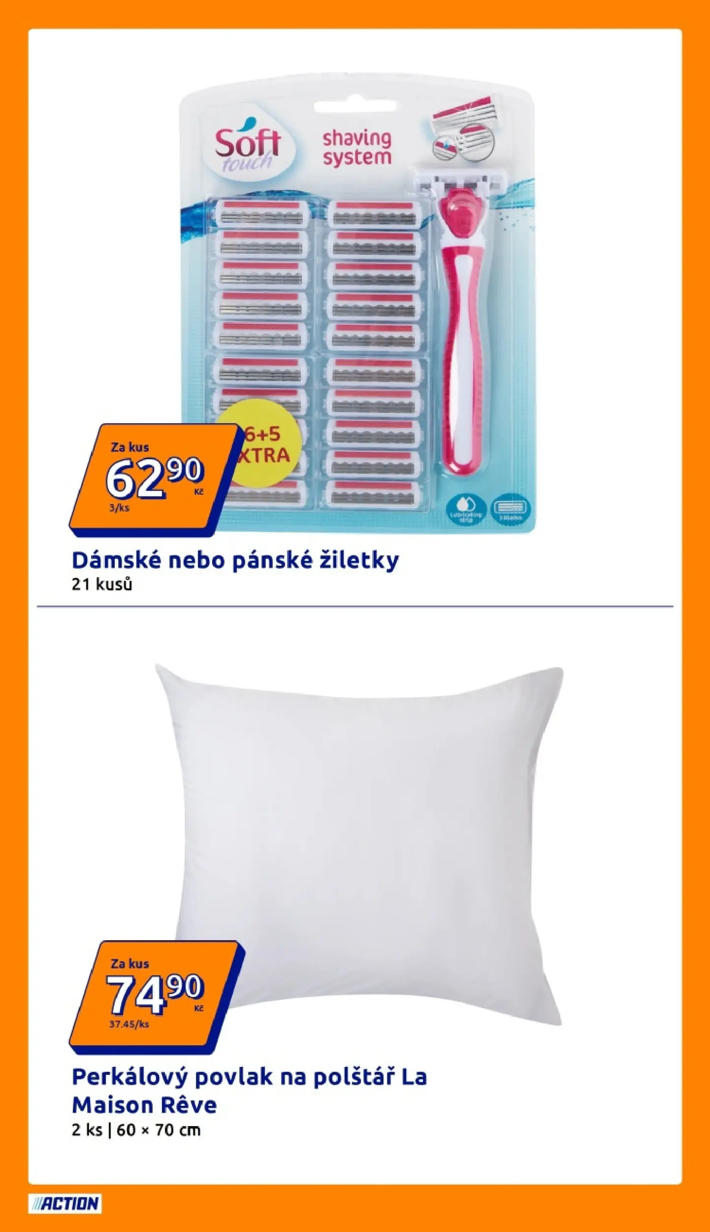 Action leták od 10.06.2026 - Akční leták online | Strana: 17 | Produkty: Povlak na polštář, Žiletky, Polštář