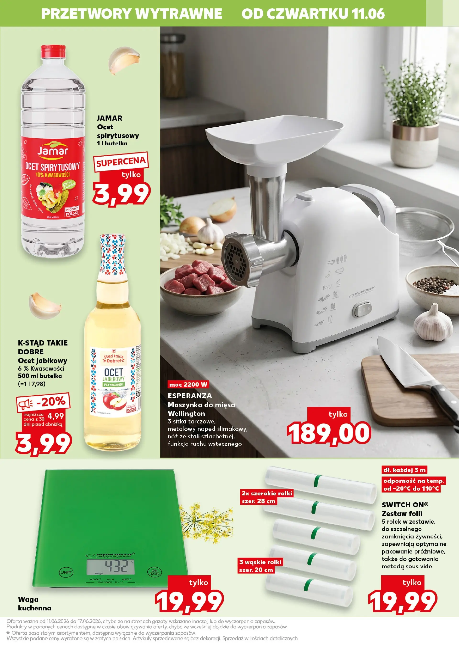 Kaufland gazetka - Gotowanie od 11.06.2026 - od jutra PDF | Strona: 15 | Produkty: Ocet spirytusowy, Ocet, Ocet jabłkowy, Rolki