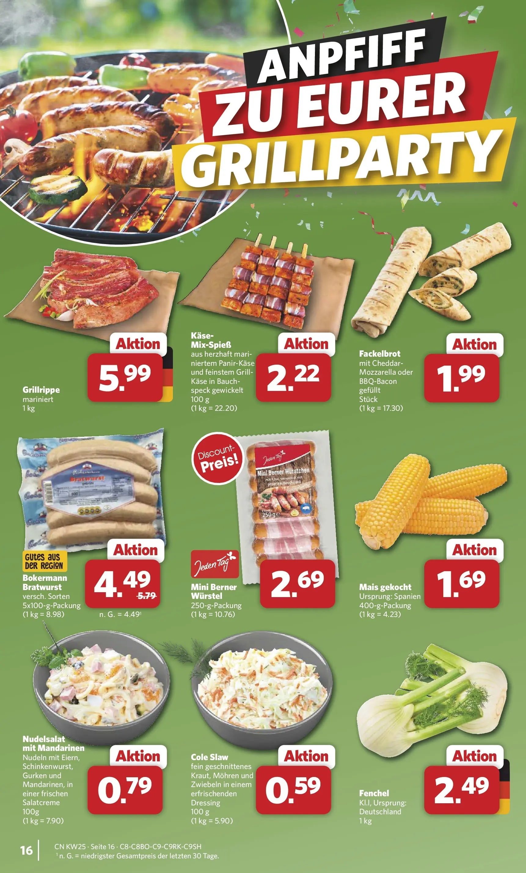 Combi Unsere Combi Wochenangebote (ab 15.06.2026) zum Blättern | Seite: 16 | Produkte: Grill, Mozzarella, Zwiebeln, Nudeln