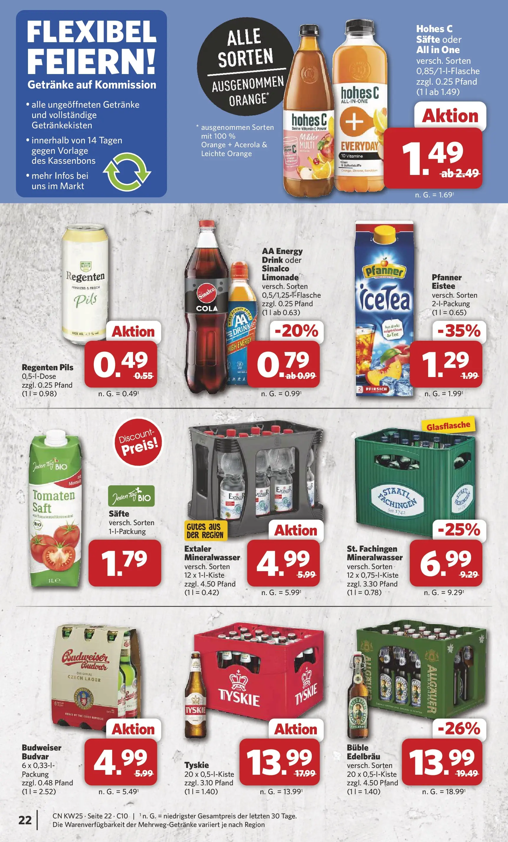 Combi Unsere Combi Wochenangebote (ab 15.06.2026) zum Blättern | Seite: 24 | Produkte: Tyskie, Limonade, Pfirsich, Saft