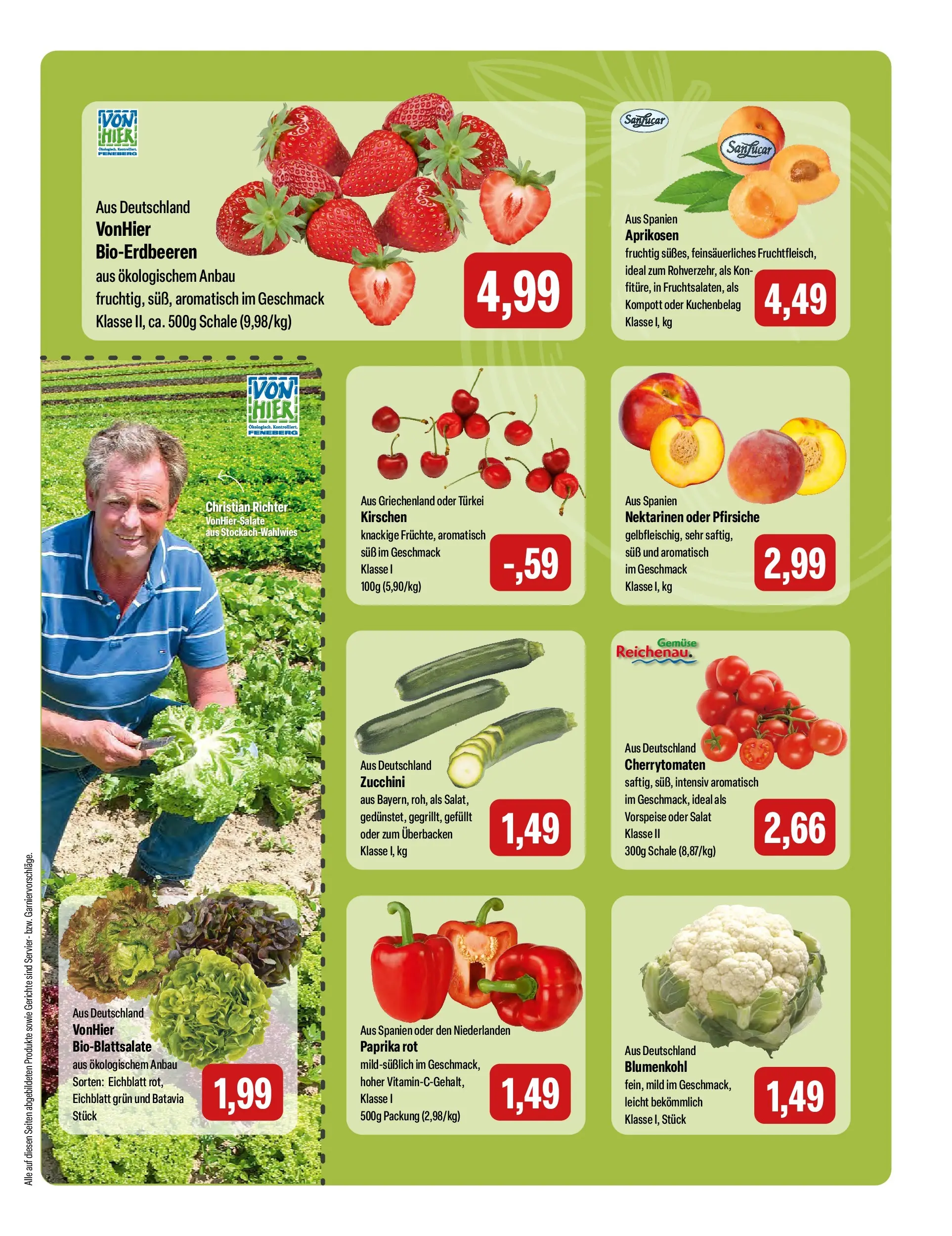 Feneberg Aktuelle Angebote (ab 11.06.2026) zum Blättern | Seite: 5 | Produkte: Nektarinen, Kirschen, Paprika, Blumenkohl