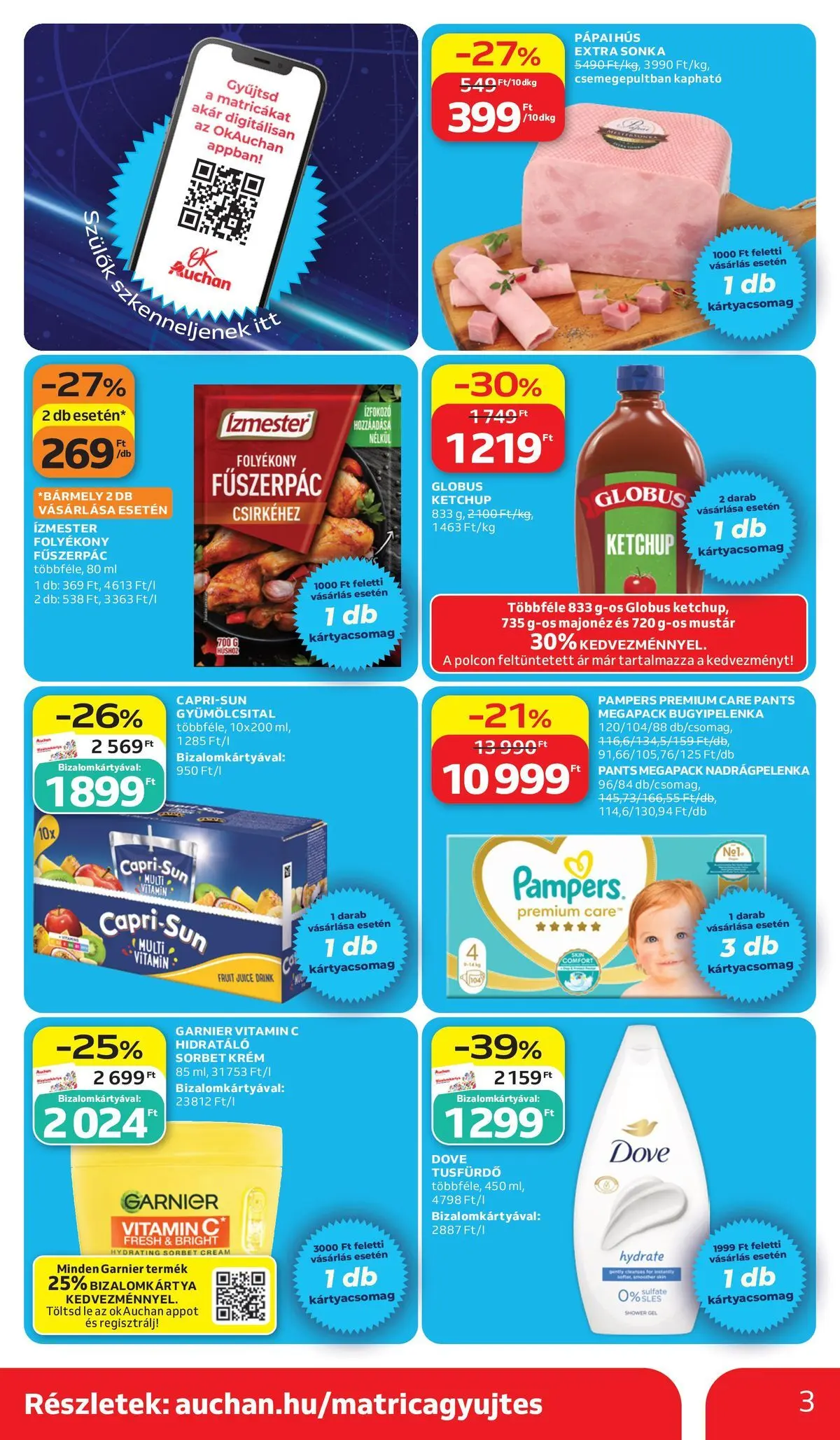 Auchan - Auchan újság érvényessége 2026.06.17-ig - 2026.06.10. -tól/töl > akció, lapozható szórólap 🛍️ | Oldal: 3 | Termékek: Gyümölcsital, Fűszerpác, Sonka, Ketchup