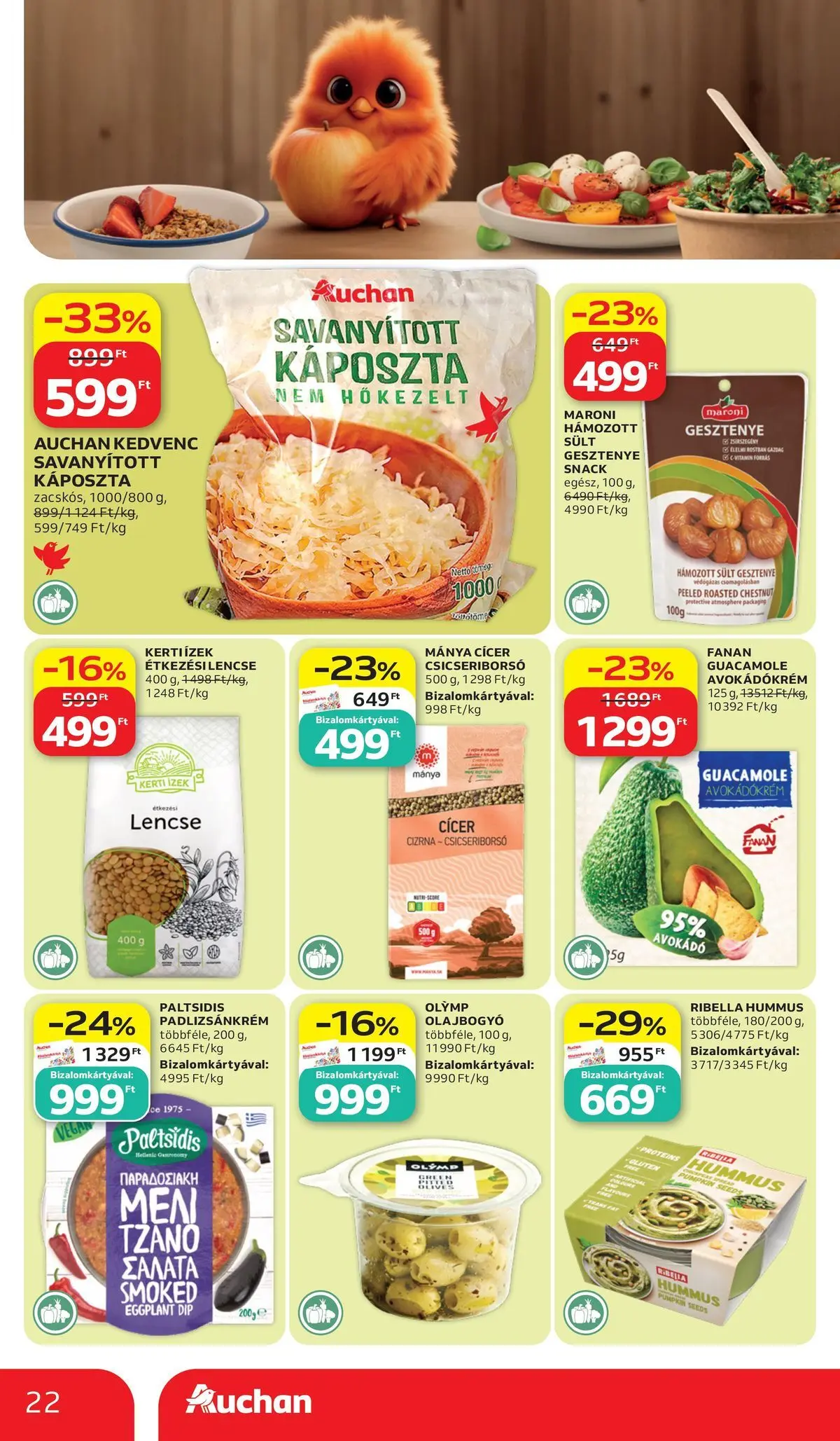 Auchan - Auchan újság érvényessége 2026.06.17-ig - 2026.06.10. -tól/töl > akció, lapozható szórólap 🛍️ | Oldal: 22 | Termékek: Csicseriborsó, Lencse, Vegán, Avokádó