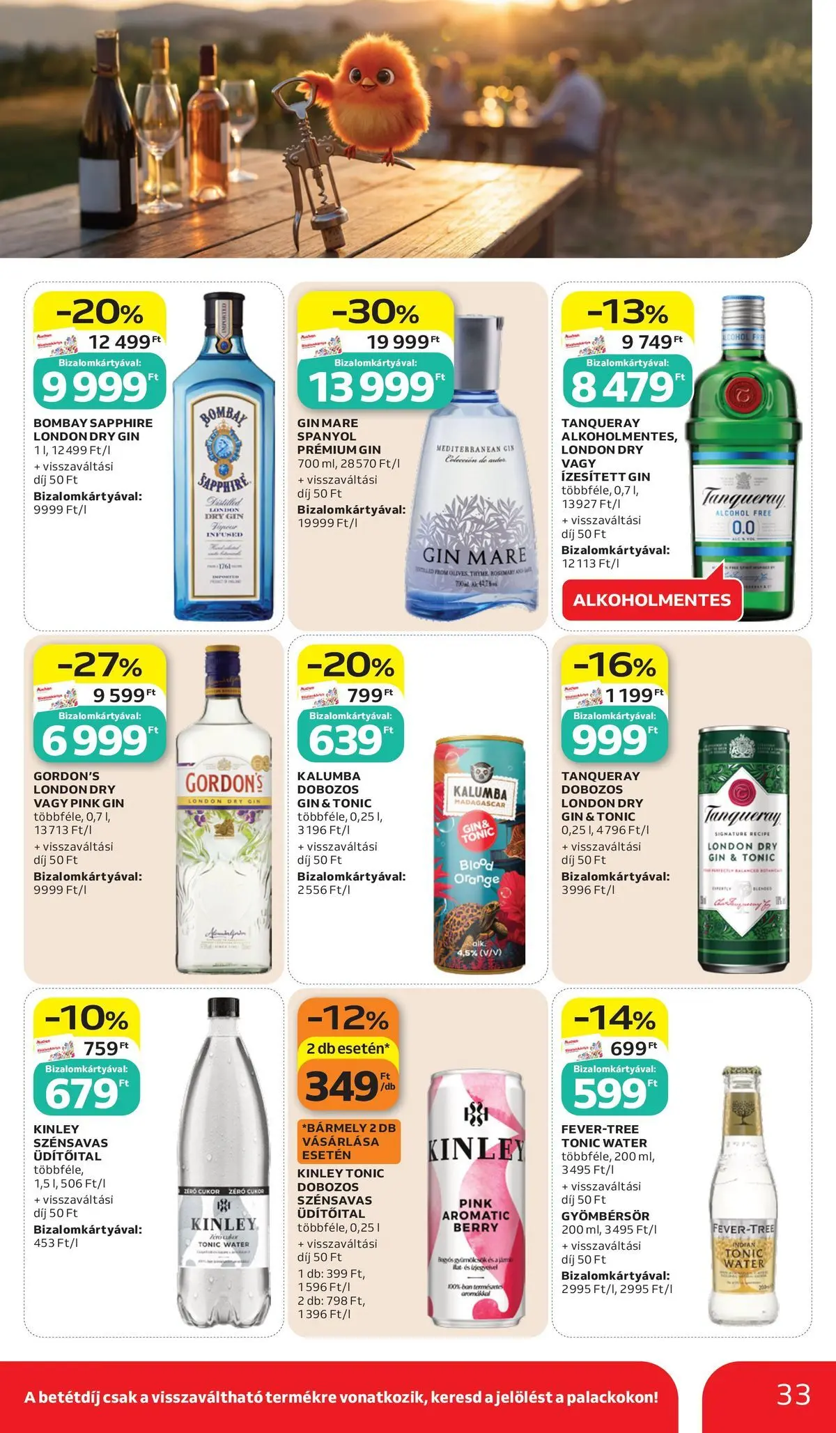 Auchan - Auchan újság érvényessége 2026.06.17-ig - 2026.06.10. -tól/töl > akció, lapozható szórólap 🛍️ | Oldal: 33 | Termékek: Tonic, Gyömbérsör, Gin, Cukor