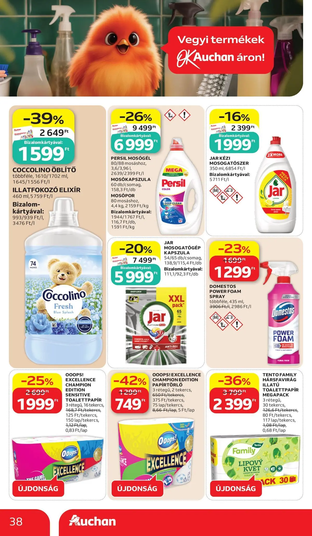 Auchan - Auchan újság érvényessége 2026.06.17-ig - 2026.06.10. -tól/töl > akció, lapozható szórólap 🛍️ | Oldal: 38 | Termékek: Persil, Papírtörlő, Mosogatógép, Mosópor