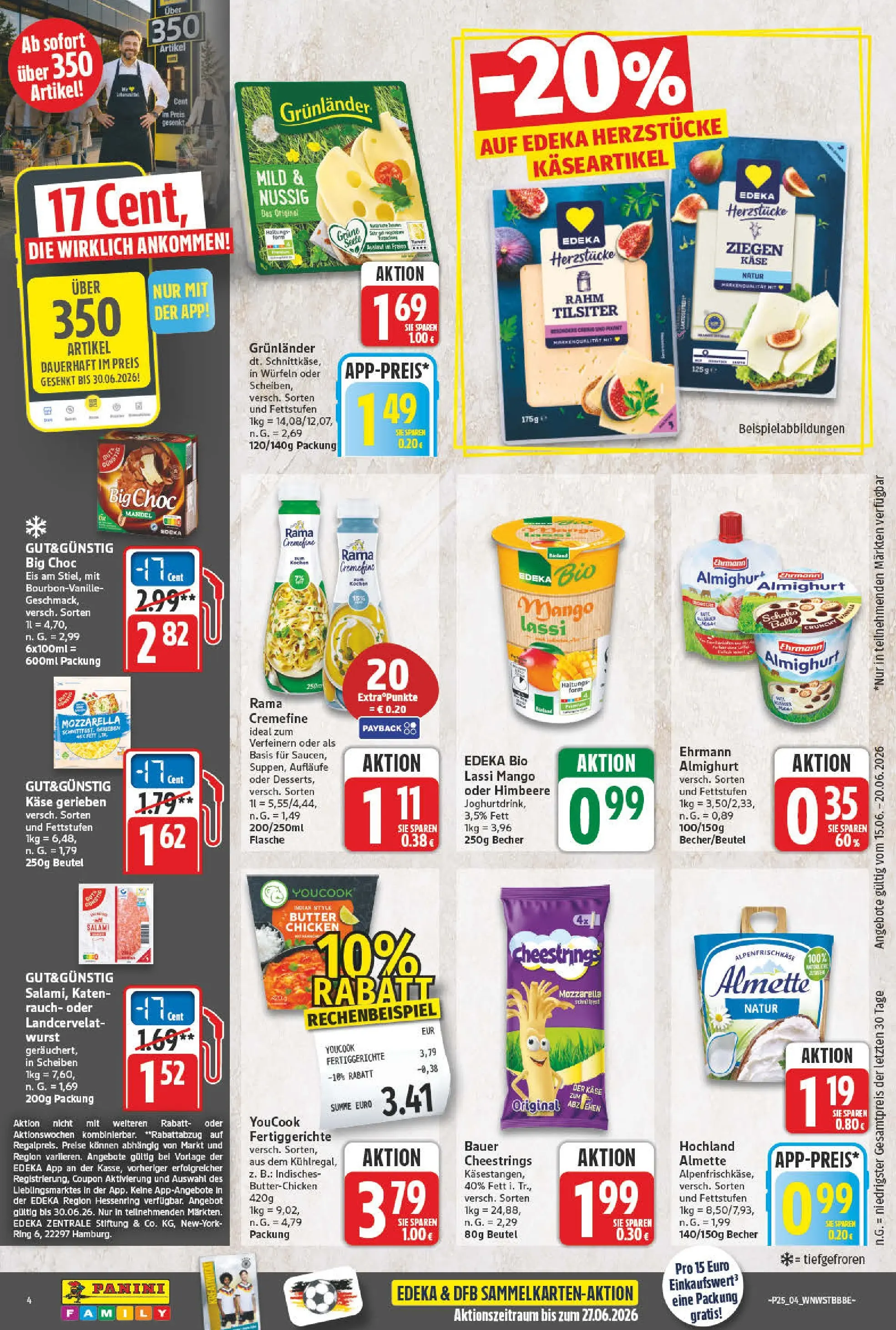 Angebote - Wochenangebote (ab 14.06.2026) zum Blättern | Seite: 4 | Produkte: Almette, Käse, Fertiggerichte, Wurst