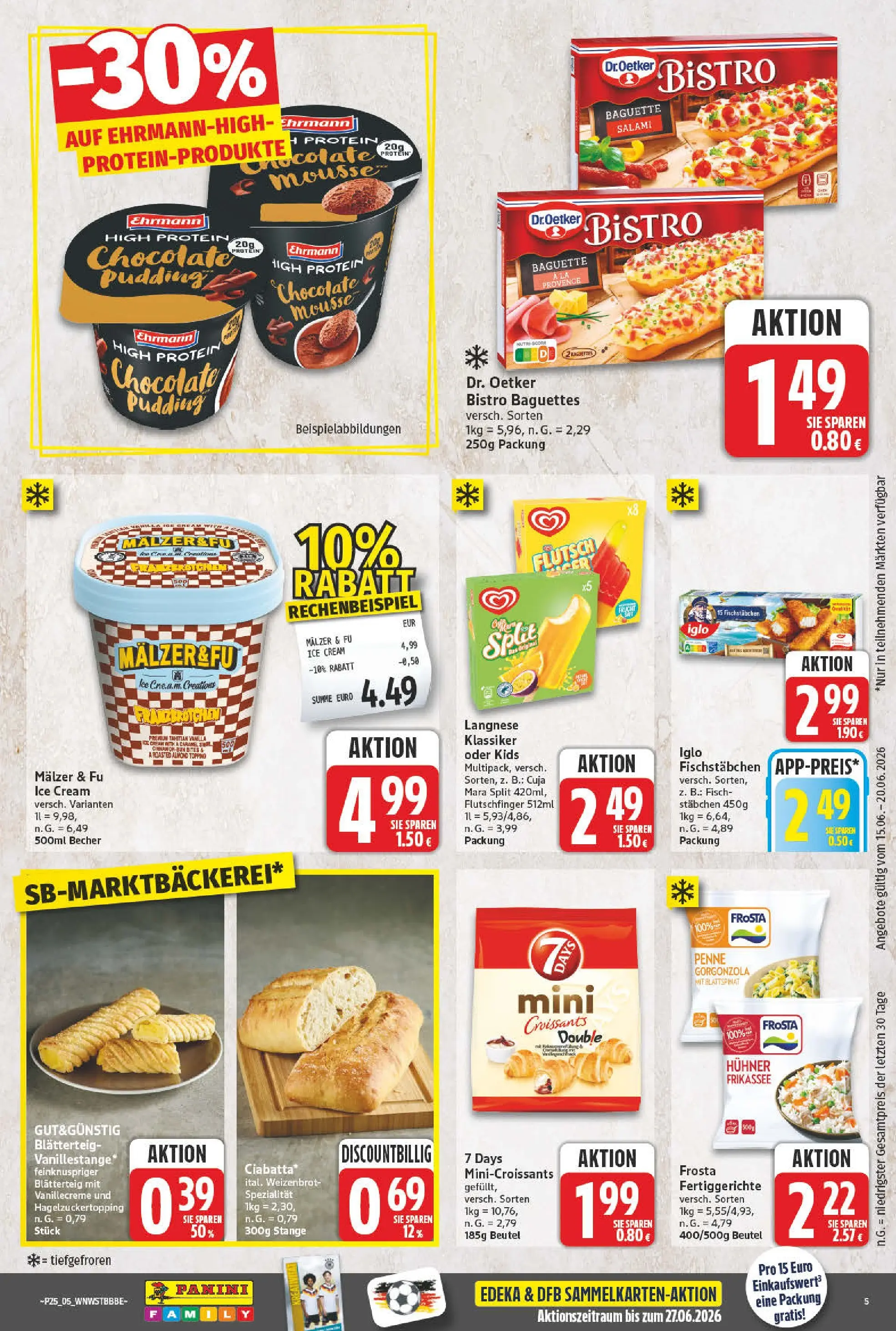 Angebote - Wochenangebote (ab 14.06.2026) zum Blättern | Seite: 5 | Produkte: Langnese, Iglo, Baguette, Salami