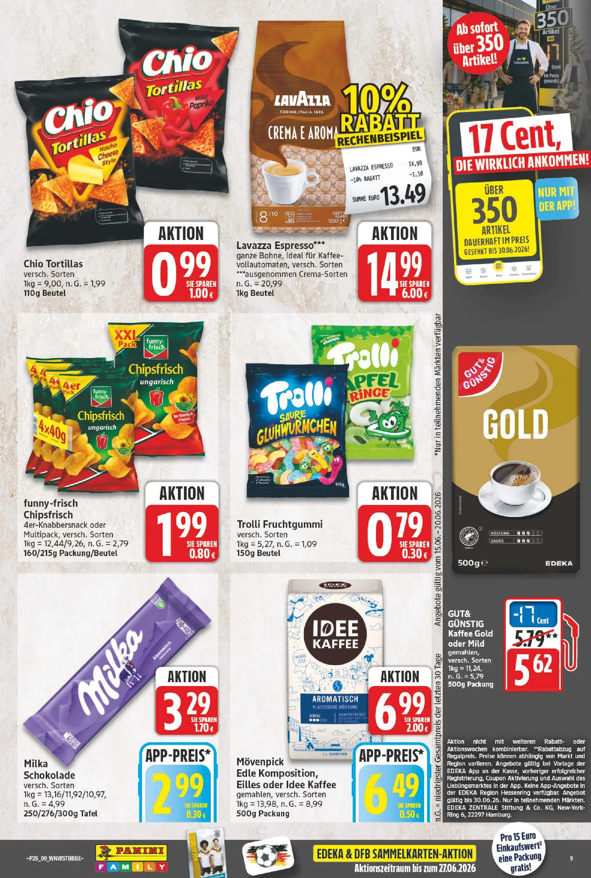 Angebote - Wochenangebote (ab 14.06.2026) zum Blättern | Seite: 9 | Produkte: Lavazza, Kaffee, Schokolade, Chio tortillas