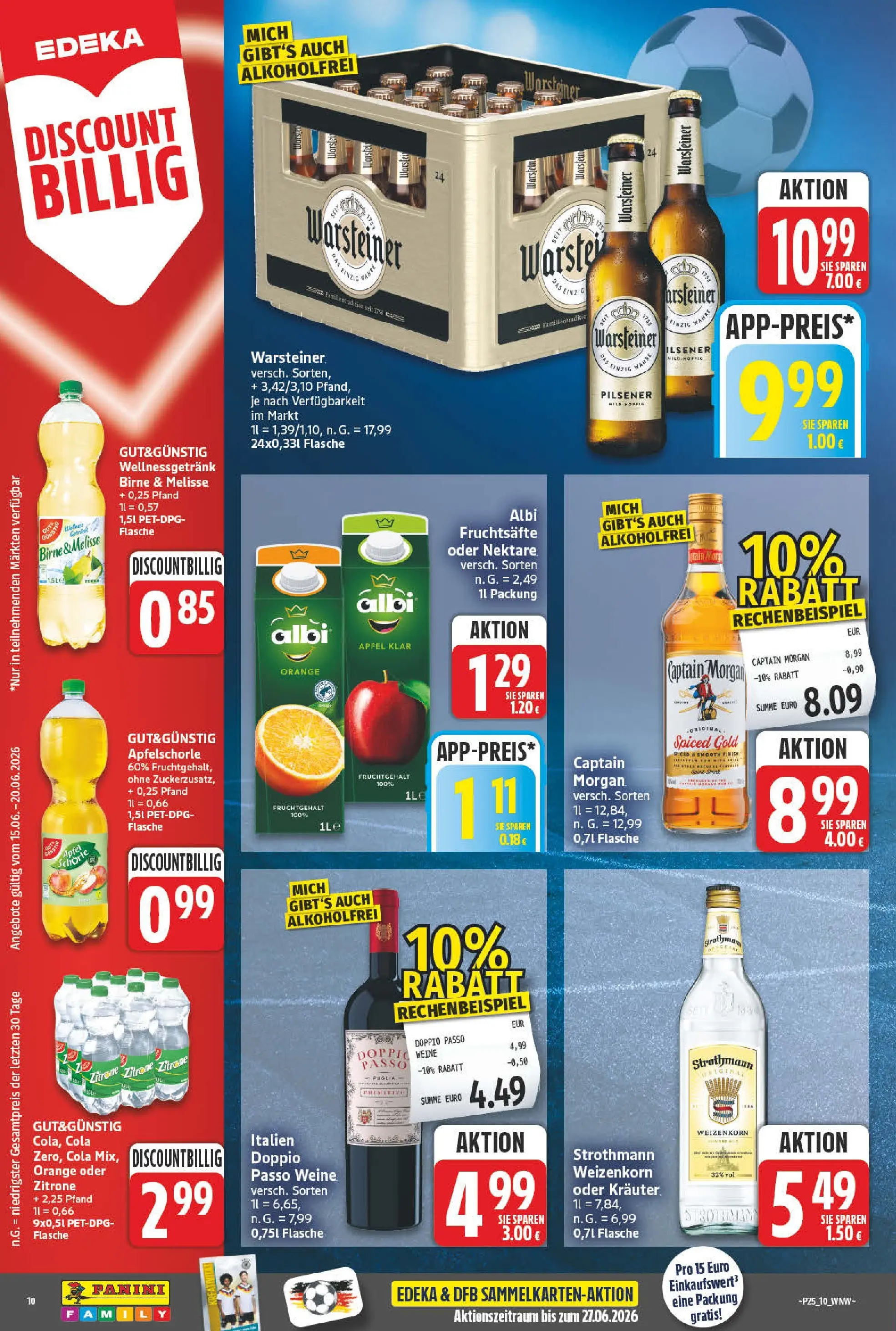 Angebote - Wochenangebote (ab 14.06.2026) zum Blättern | Seite: 10 | Produkte: Warsteiner, Zitrone, Doppio Passo, Birne