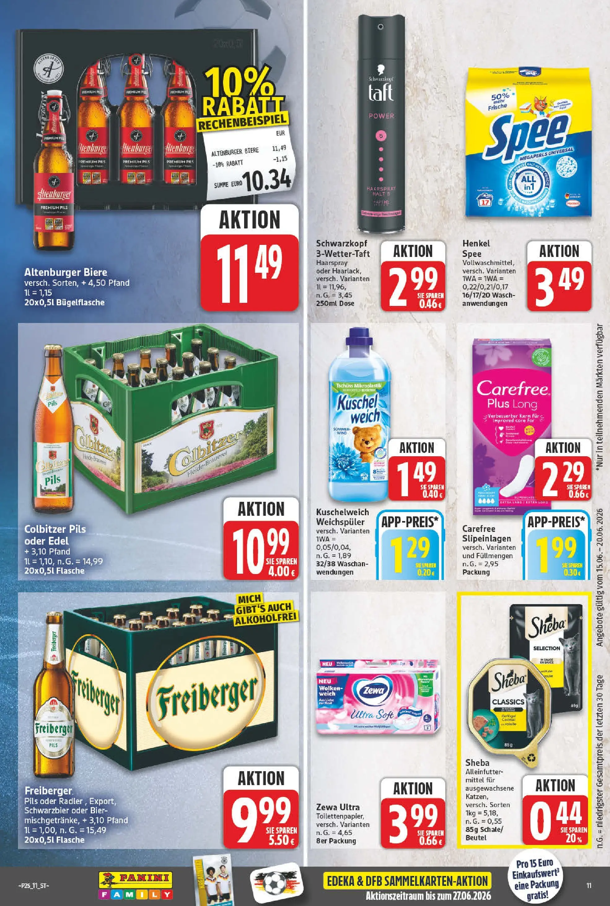 Angebote - Wochenangebote (ab 14.06.2026) zum Blättern | Seite: 11 | Produkte: Kuschelweich, Zewa, Haarspray, Spee
