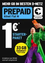 REWE Congstar: STARTER-PAKET F&Uuml;R 1 &euro;! - bis 28.06.2026