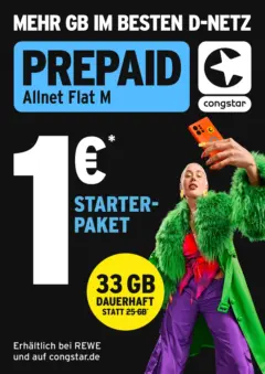 Angebote - Congstar: STARTER-PAKET FÜR 1 €! ab 14.06.2026 gültig Angebote - Congstar: STARTER-PAKET FÜR 1 €! ab 14.06.2026 gültig