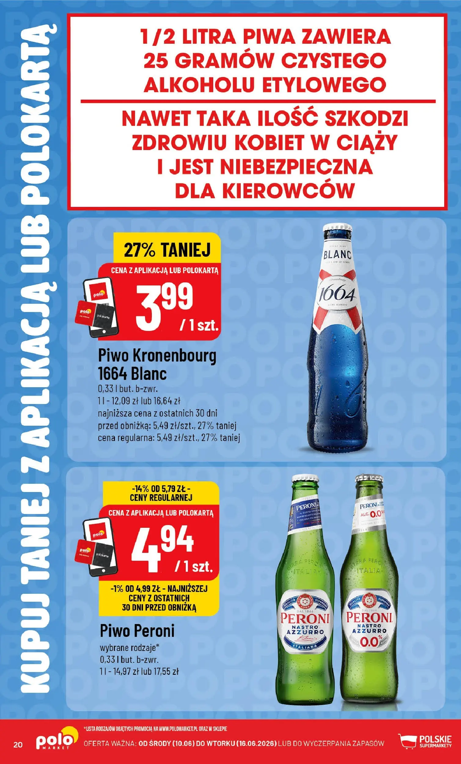 Nowa POLOmarket gazetka od jutra 10.06.2026 | Strona: 20 | Produkty: Piwo