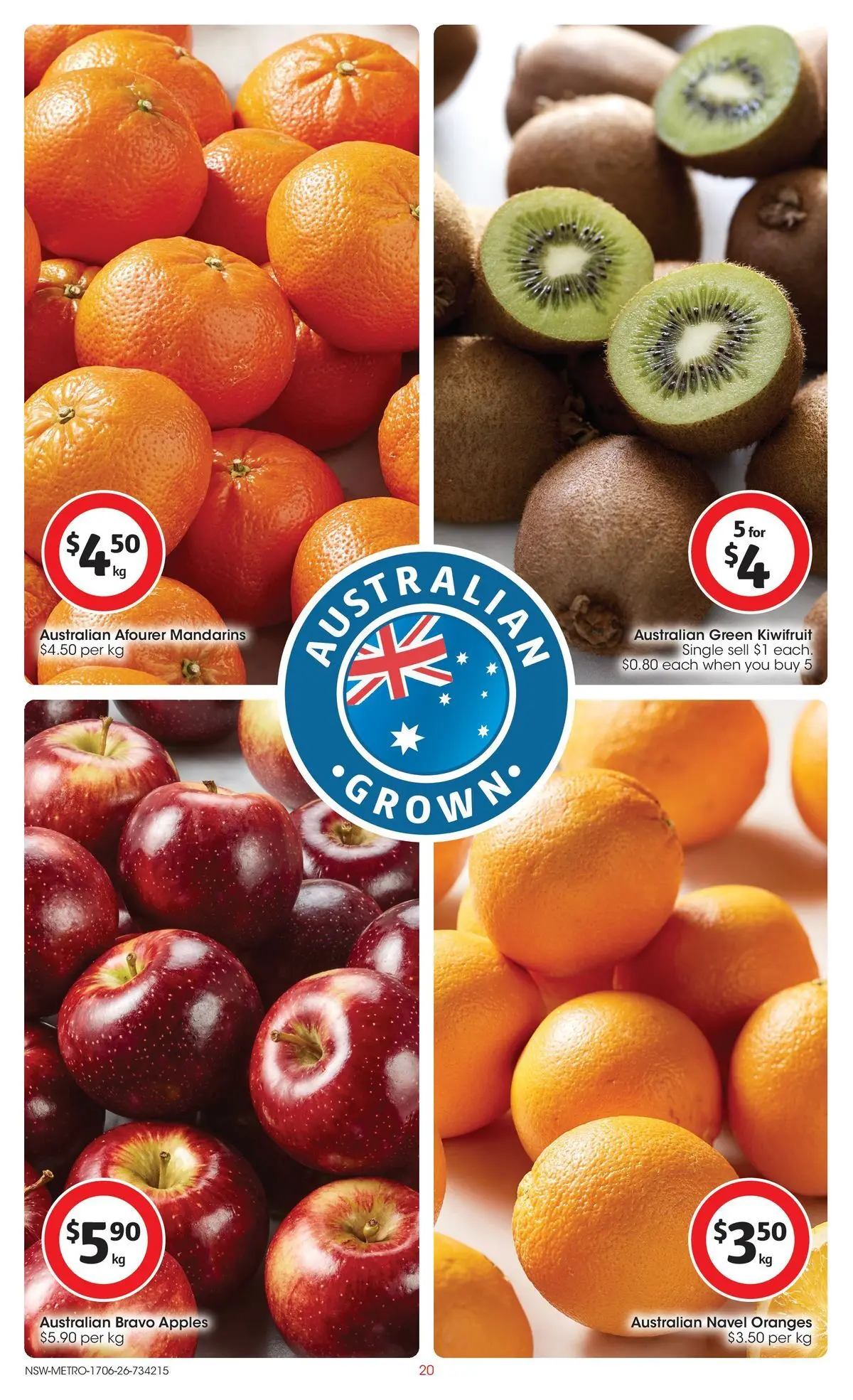 ﻿Coles catalogue valid from 17/06/2026 > Online Australia | Page: 20 | Products: Apples, Oranges, Kiwifruit, Mandarins