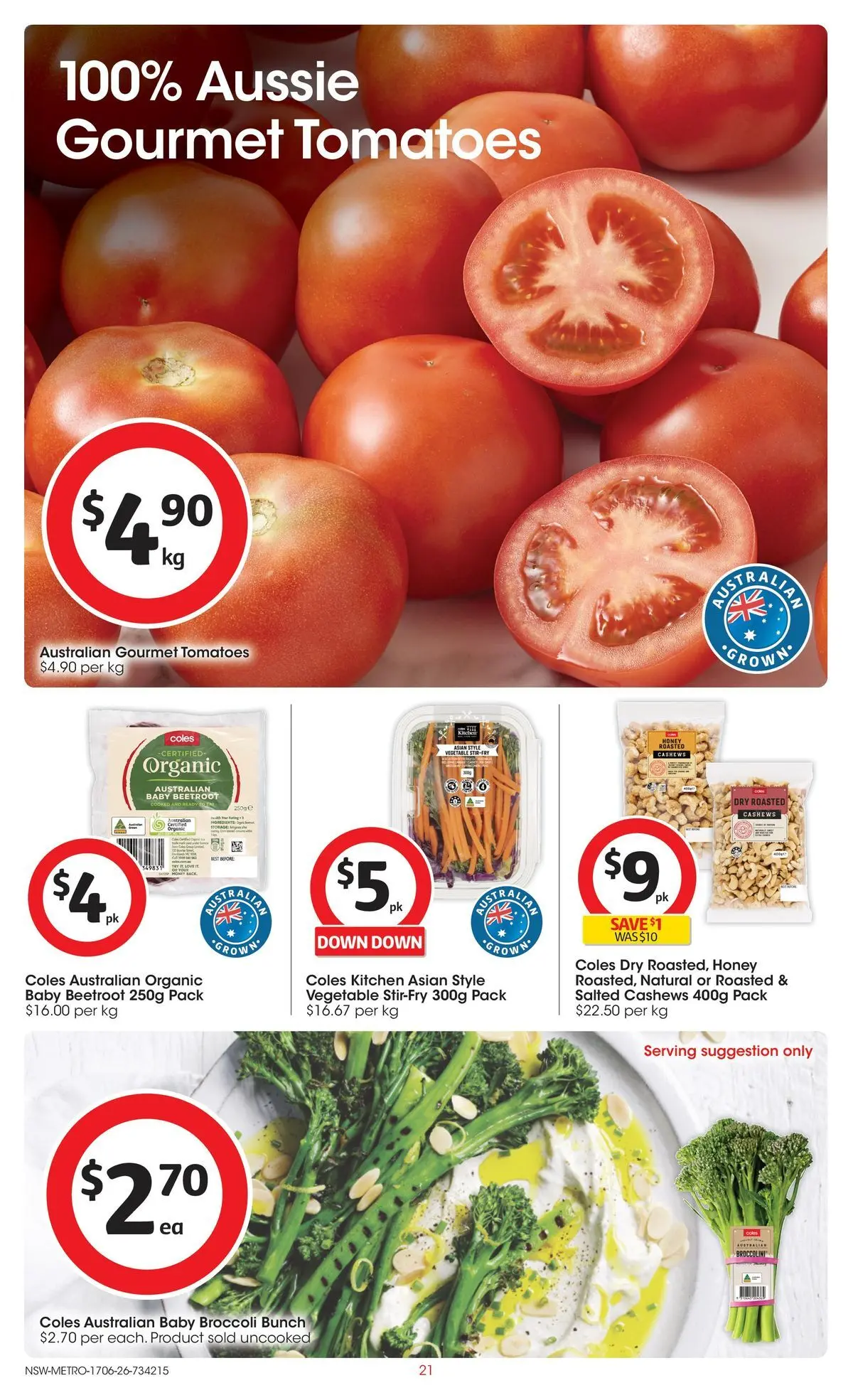 ﻿Coles catalogue valid from 17/06/2026 > Online Australia | Page: 21 | Products: Honey, Tomatoes, Beetroot