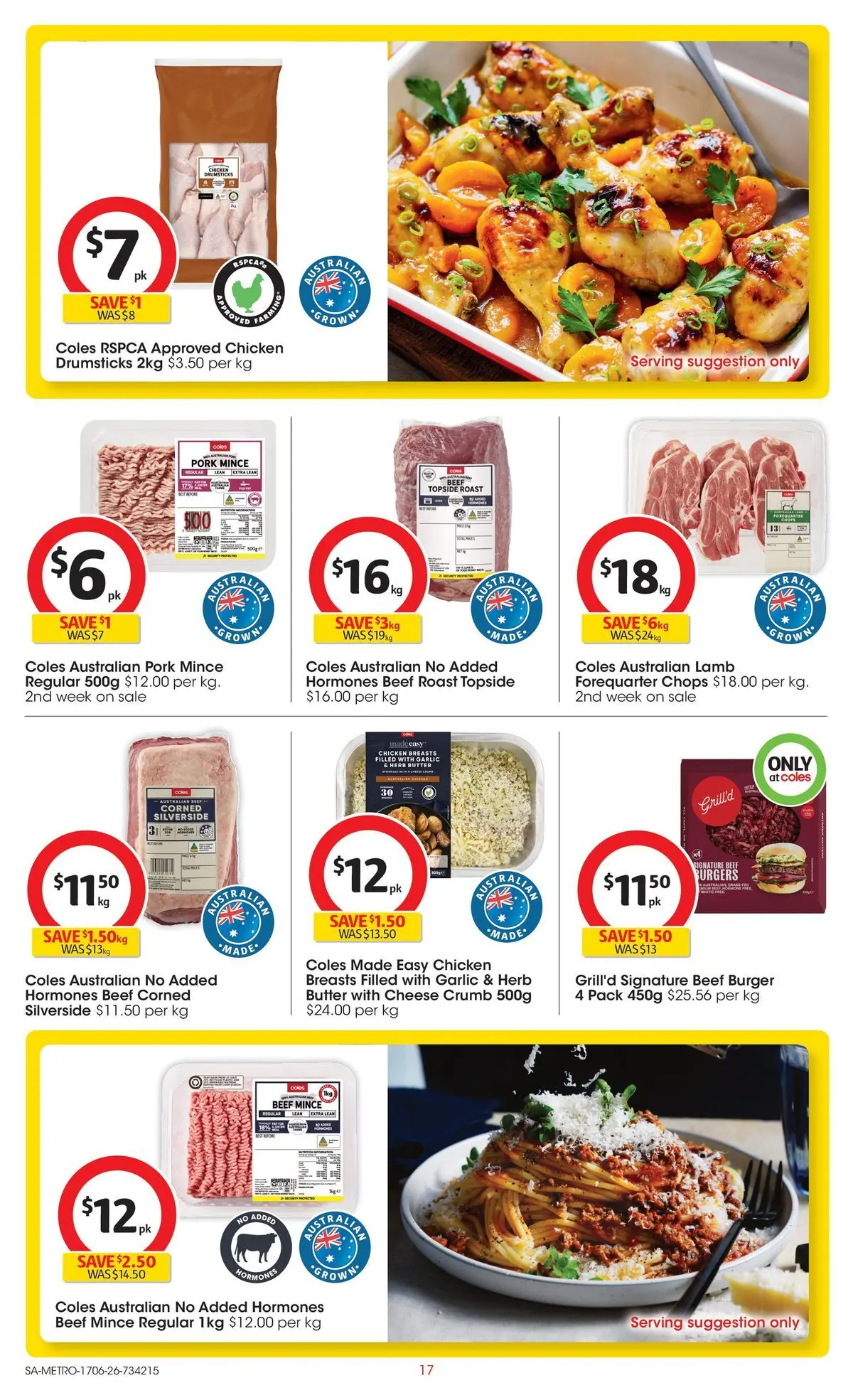 ﻿Coles catalogue valid from 17/06/2026 > Online Australia | Page: 17 | Products: Butter, Pork, Lamb, Beef