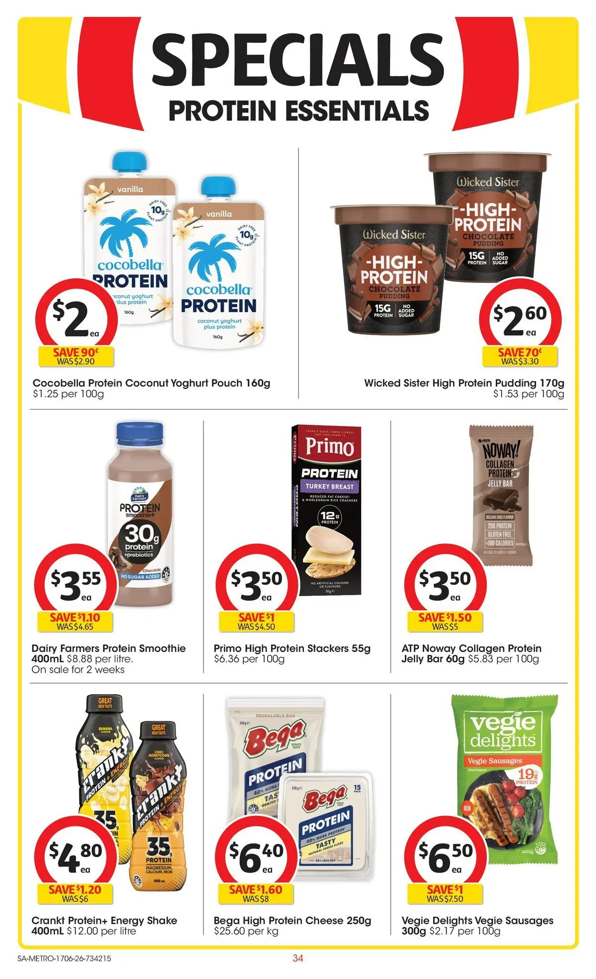 ﻿Coles catalogue valid from 17/06/2026 > Online Australia | Page: 34 | Products: Crackers, Chocolate, Collagen, Iron