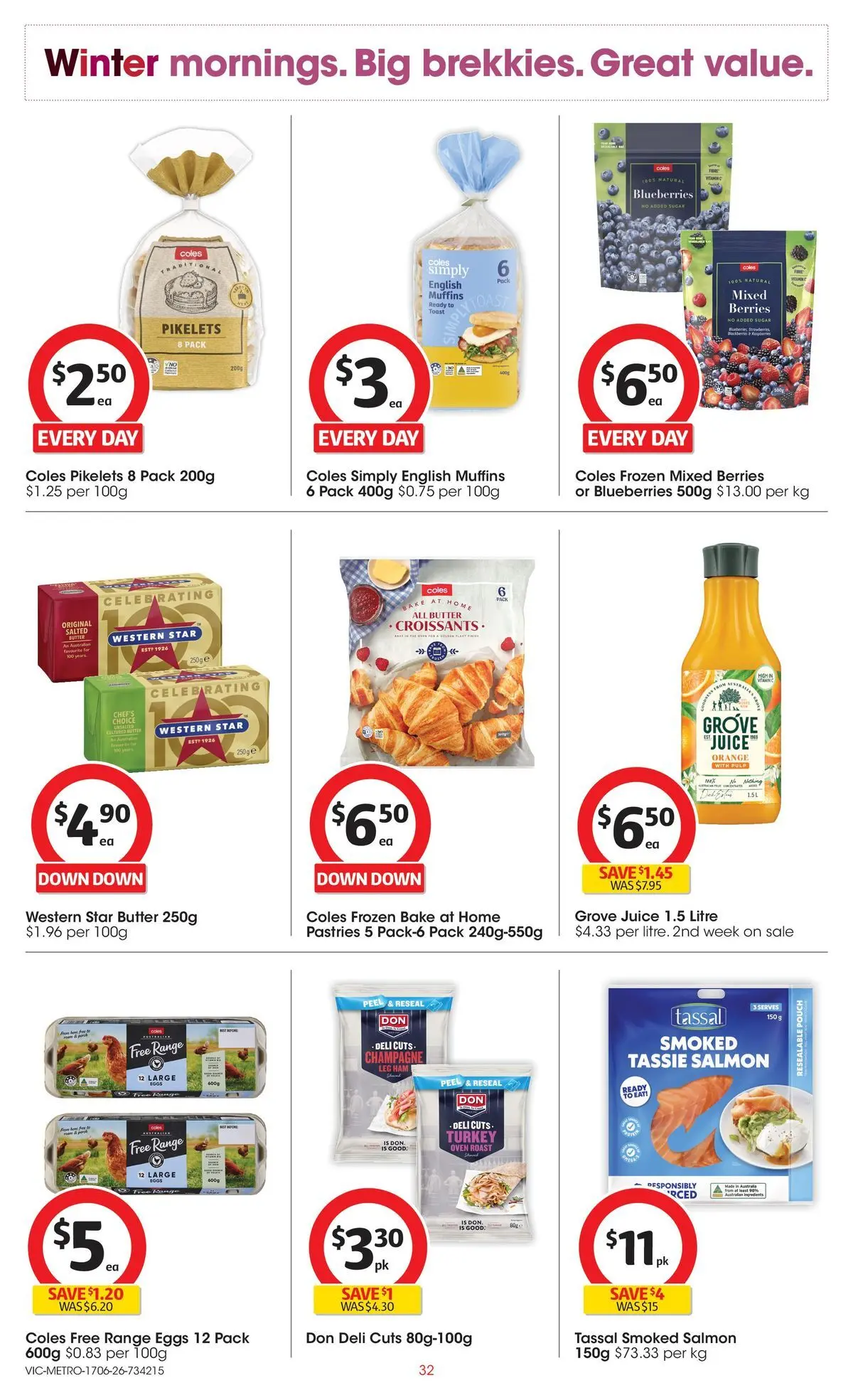 ﻿Coles catalogue valid from 17/06/2026 > Online Australia | Page: 32 | Products: Juice, Peel, Muffins, Oven