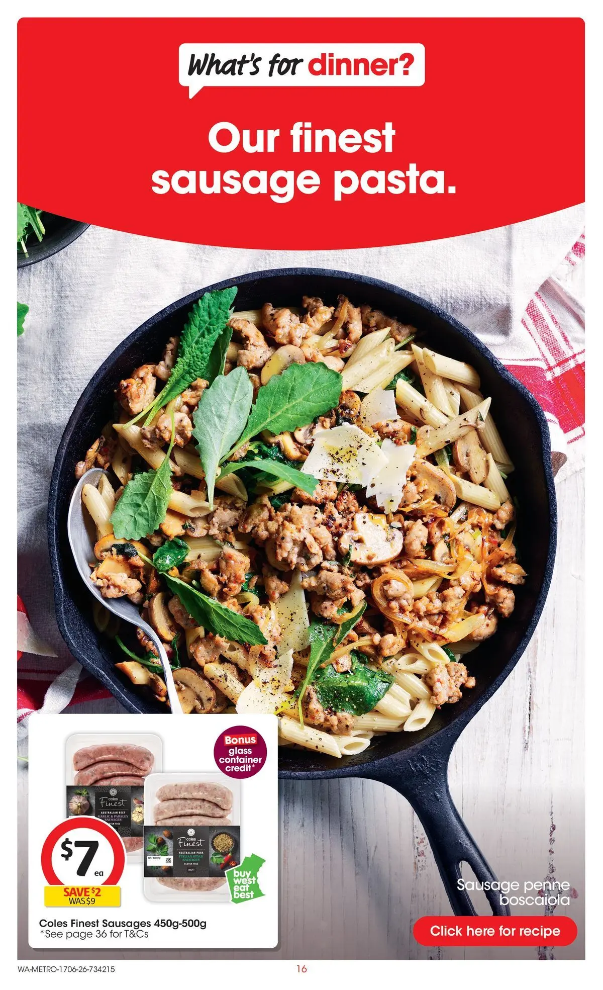 ﻿Coles catalogue valid from 17/06/2026 > Online Australia | Page: 16 | Products: Sausage, Parsley