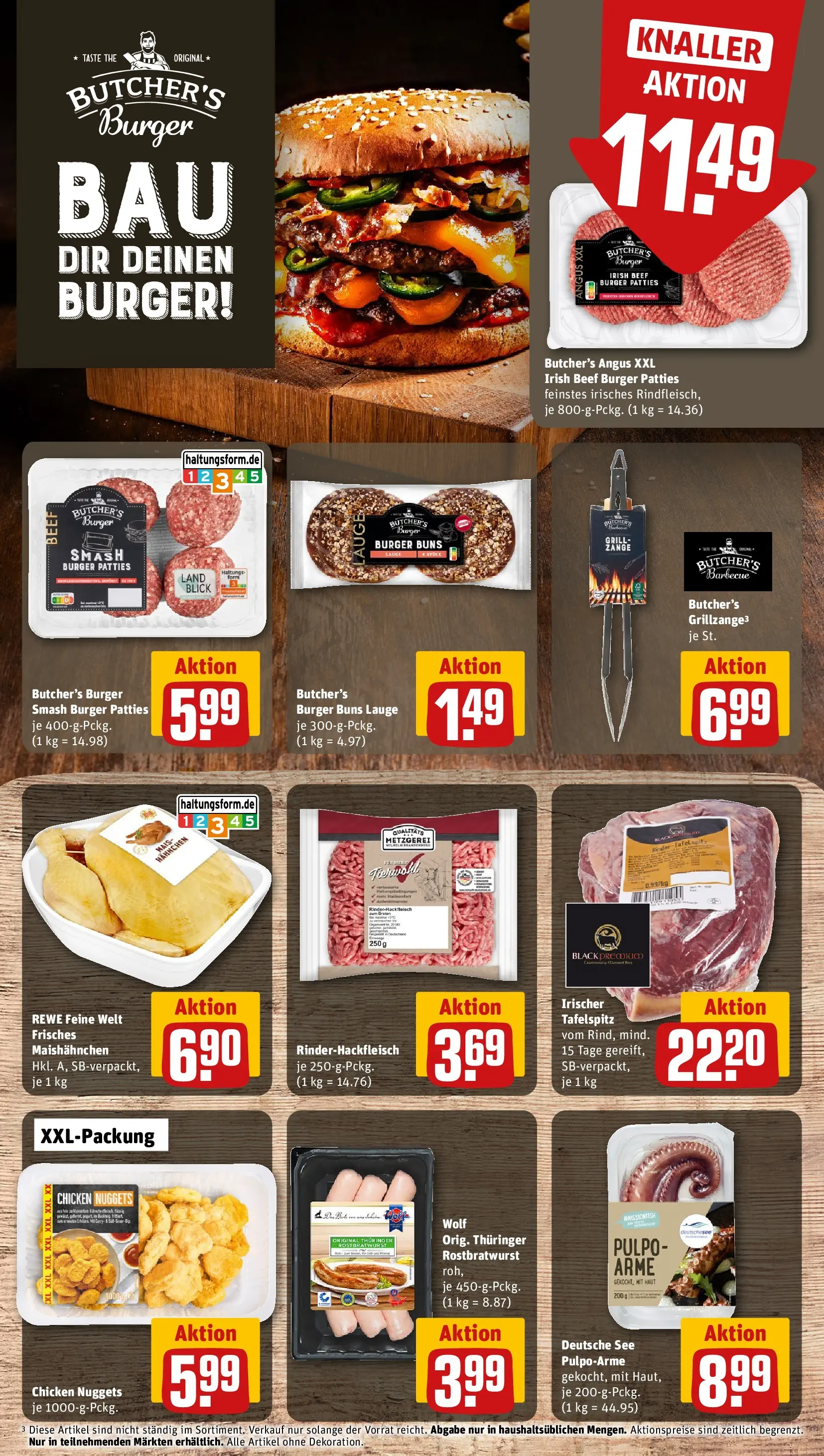 REWE Prospekt ab 14.06.2026 zum Blättern » Angebote | Seite: 13 | Produkte: Tafelspitz, Grill, Hahnchen, Burger