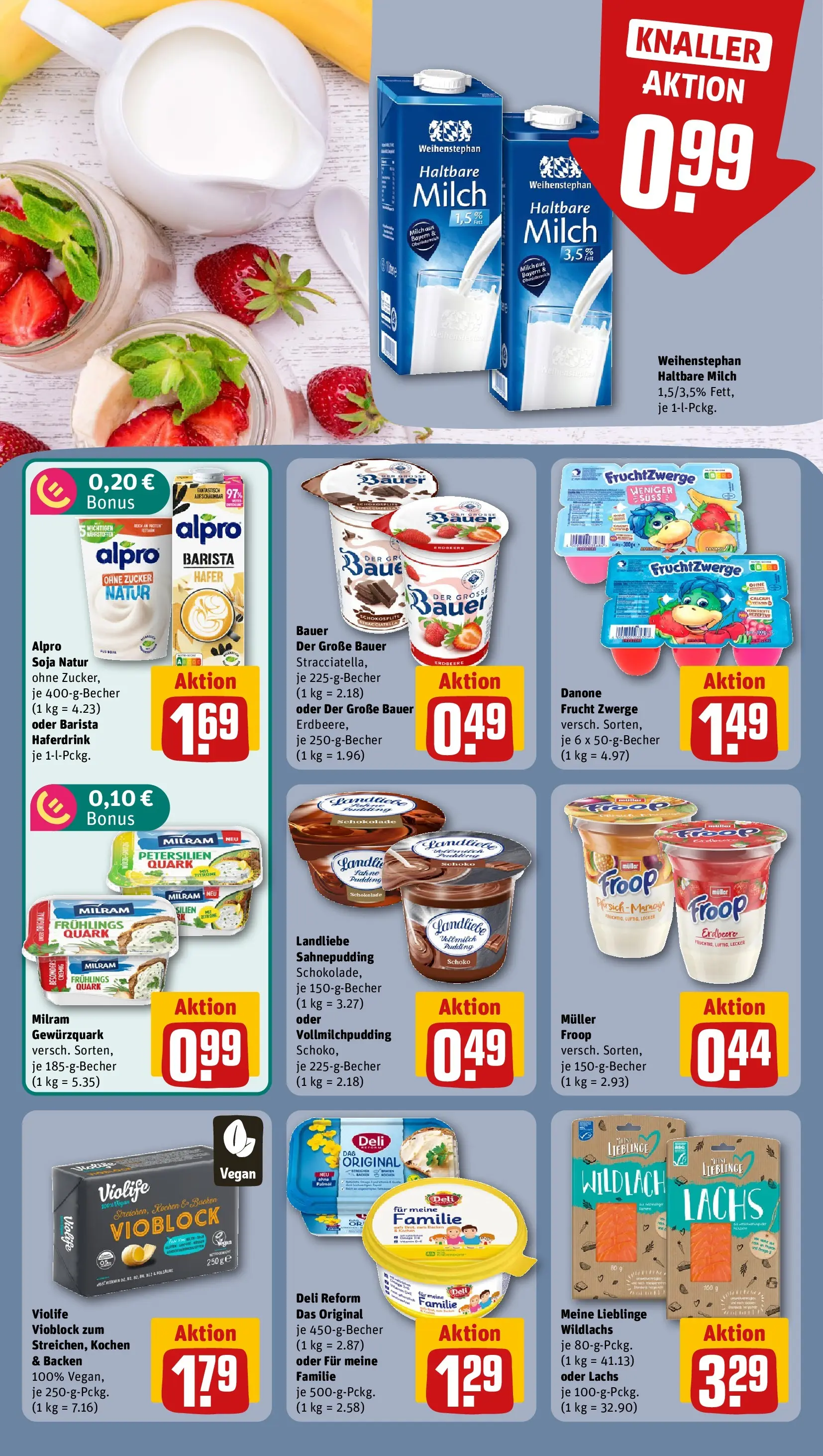 REWE Prospekt ab 14.06.2026 zum Blättern » Angebote | Seite: 19 | Produkte: Pudding, Haferdrink, Lachs, Deli reform