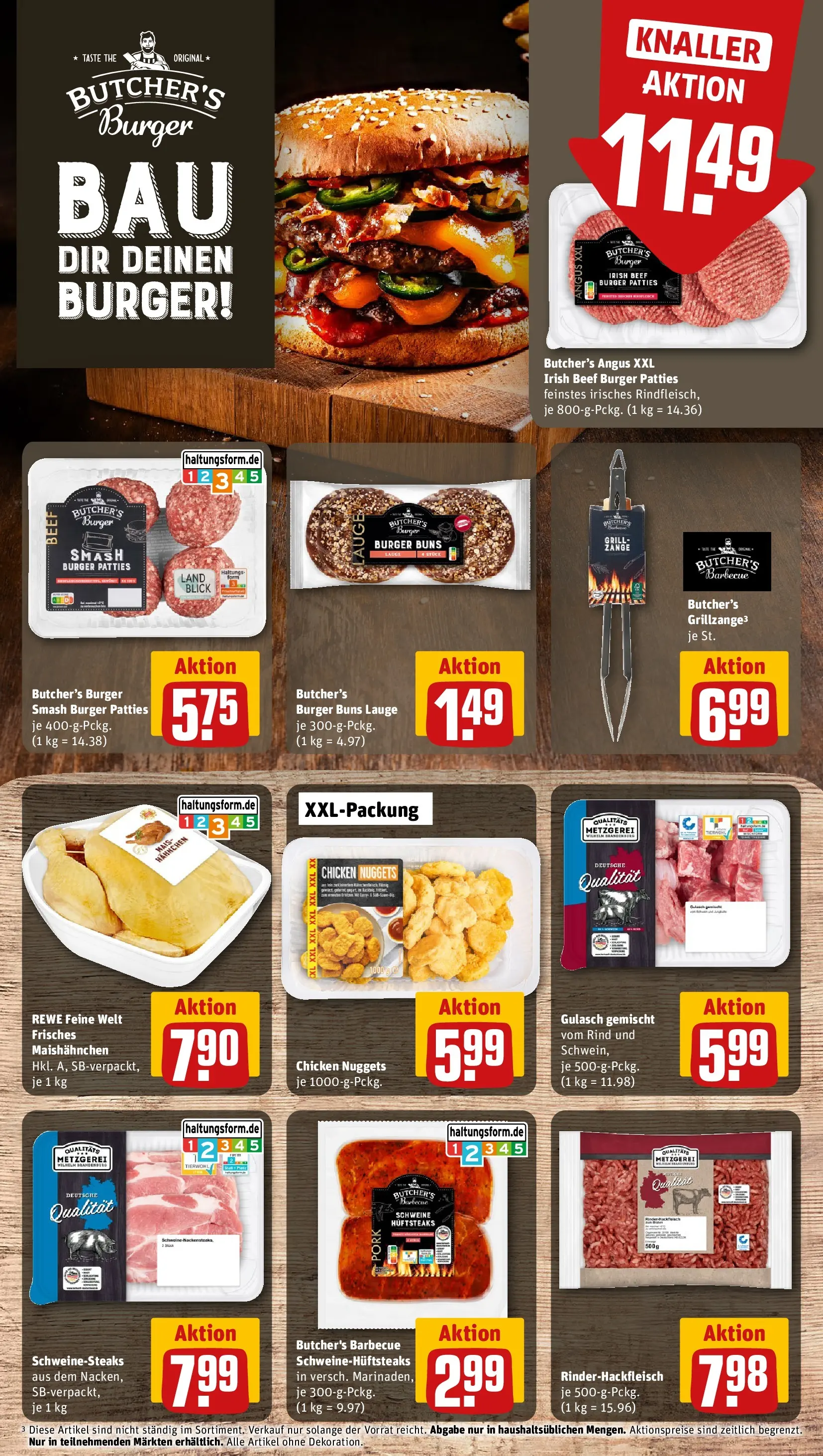 REWE Prospekt ab 14.06.2026 zum Blättern » Angebote | Seite: 13 | Produkte: Grill, Hahnchen, Burger, Gulasch