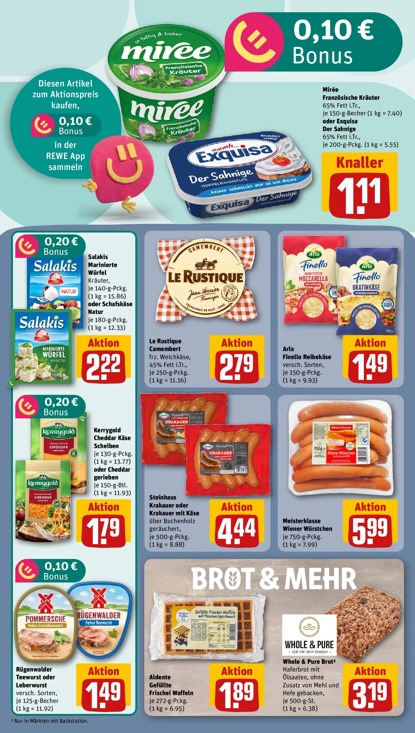 REWE Prospekt ab 14.06.2026 zum Blättern » Angebote | Seite: 16 | Produkte: Käse, Mozzarella, Salakis, Reibekase