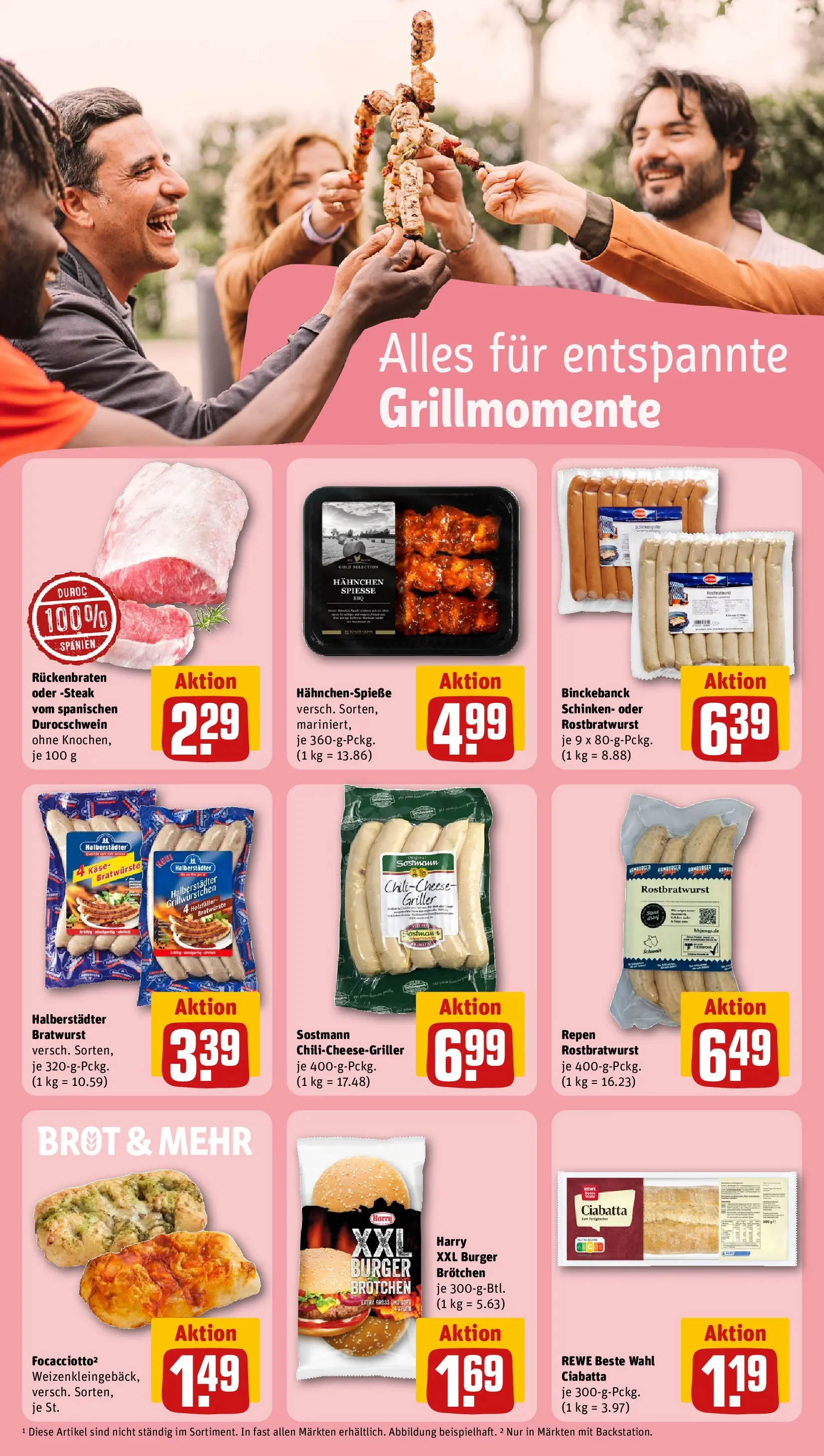 REWE Prospekt ab 14.06.2026 zum Blättern » Angebote | Seite: 23 | Produkte: Hahnchen, Bratwurst, Steak, Griller