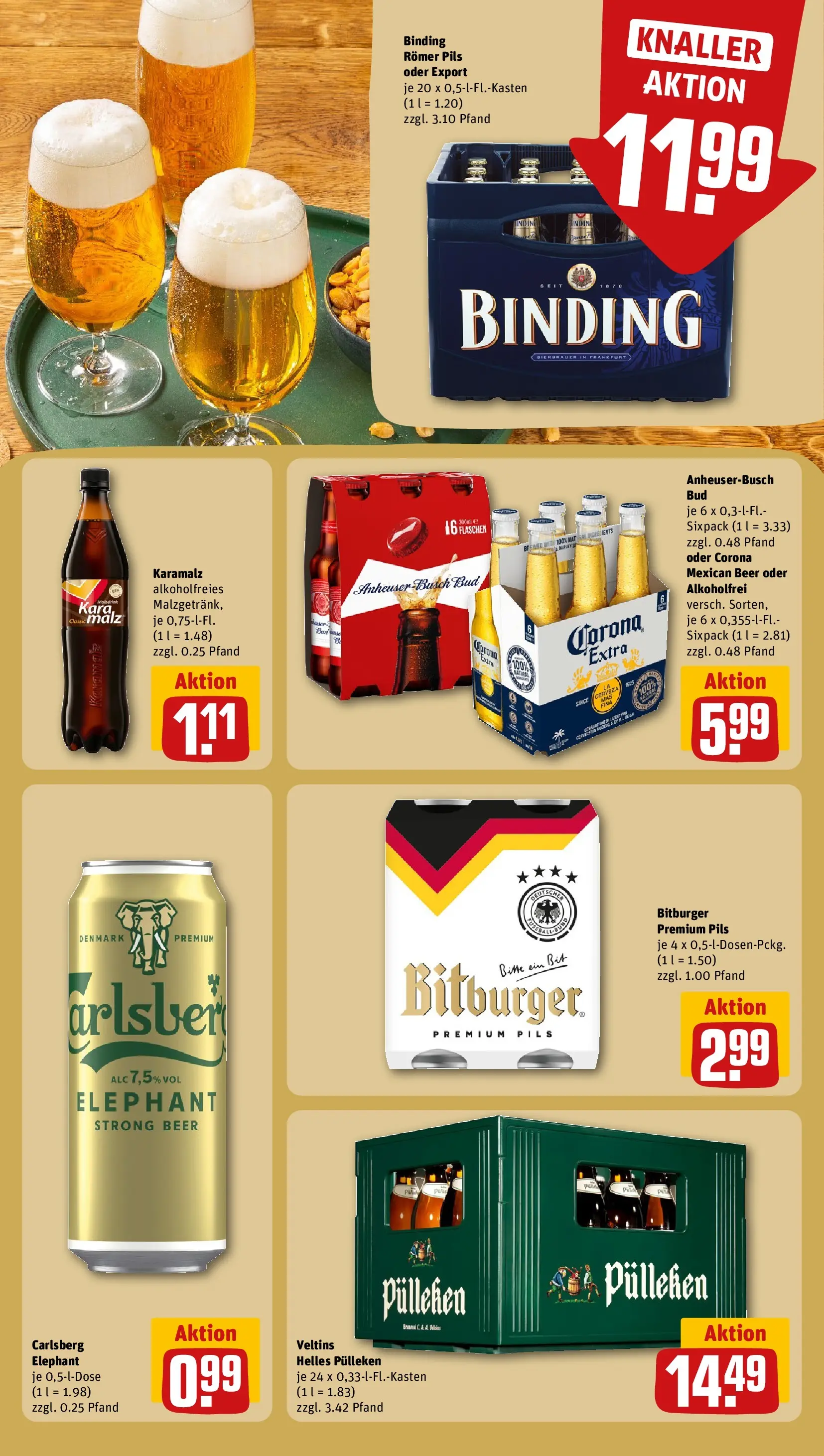 REWE Prospekt ab 14.06.2026 zum Blättern » Angebote | Seite: 19 | Produkte: Bitburger, Carlsberg, Pils, Veltins