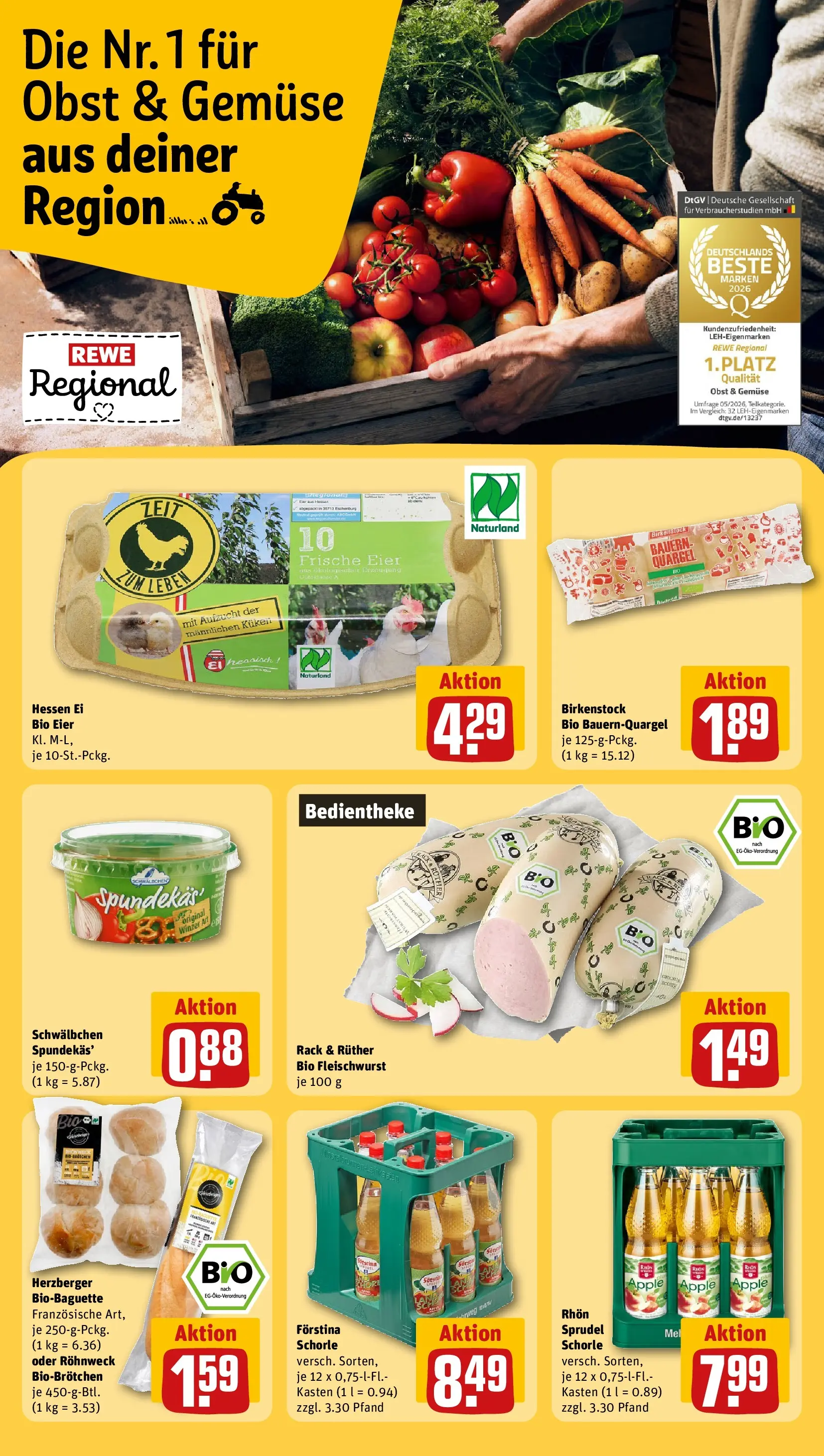 REWE Prospekt ab 14.06.2026 zum Blättern » Angebote | Seite: 22 | Produkte: Quark, Eier, Apple, Obst