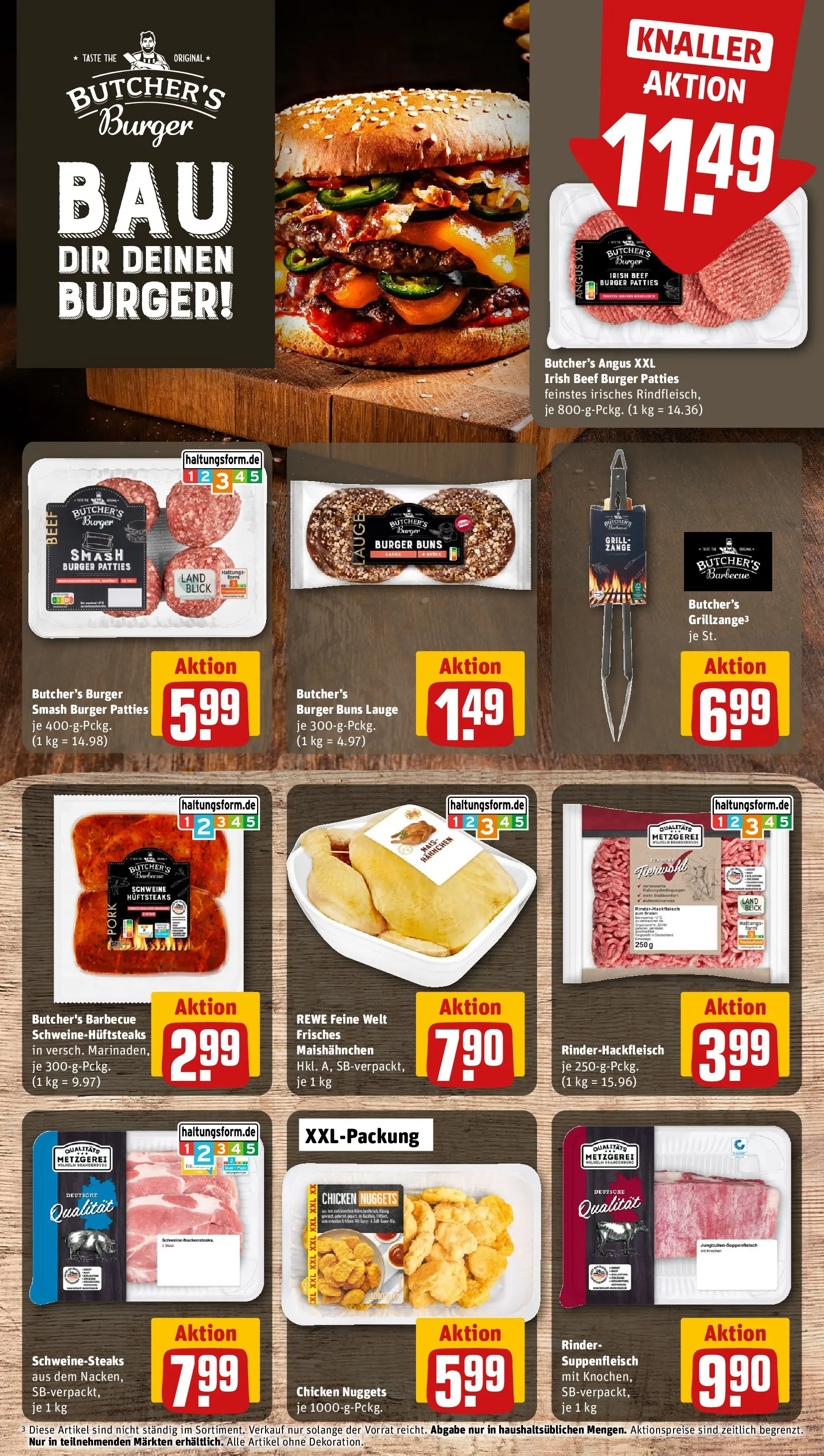 REWE Prospekt ab 14.06.2026 zum Blättern » Angebote | Seite: 13 | Produkte: Grill, Hahnchen, Burger, Suppenfleisch
