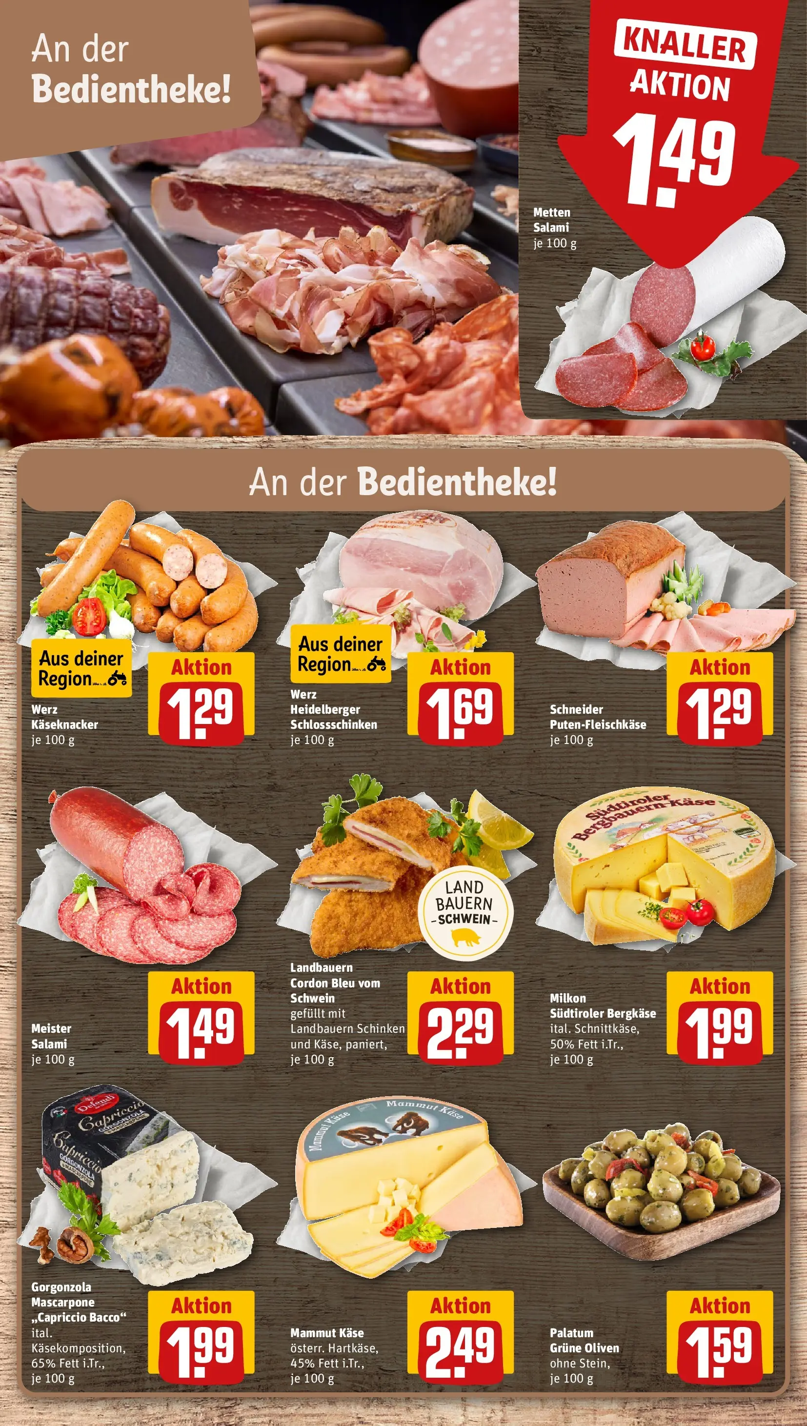 REWE Prospekt ab 14.06.2026 zum Blättern » Angebote | Seite: 15 | Produkte: Käse, Mascarpone, Salami, Schinken